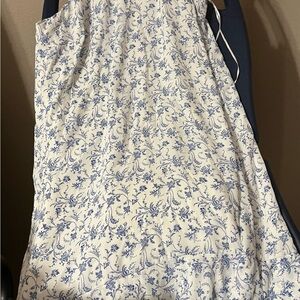 CeCe tiny strap Floral Blue and White Dress